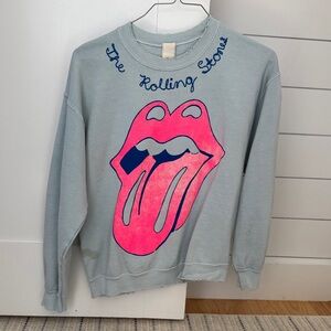 Rolling Stones Gray Sweatshirt with Pink Logo